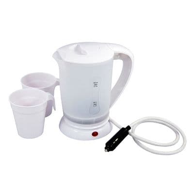 Travel Kettle 0.5L Electric 12V & 24V 2 Mug Set Car Truck