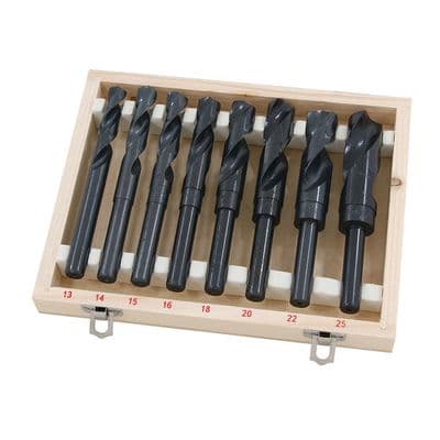 Twist Drill Bit Set 13-25mm 8pc HSS Reduced Shank 1/2in
