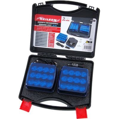 Warning Lights 12V 24V Blue LED Magnetic Rechargeable