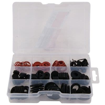 Washer & Gasket Assortment 144pc Rubber Fibre Mixed Sizes