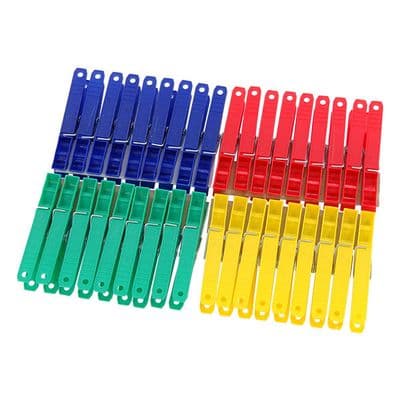 Washing Line Pegs 36pc Jumbo Plastic Grip UV Protected