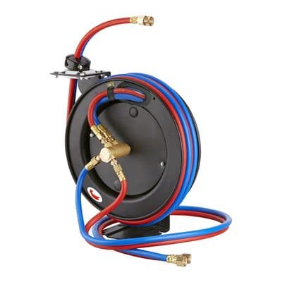 Welding Hose Reel 25ft Twin Oxy Acetylene Heavy Duty Steel