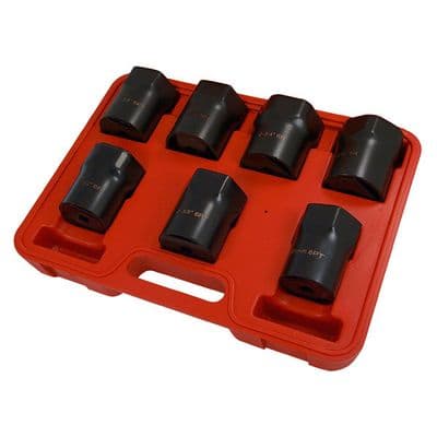 Wheel Bearing Locknut Socket Set 1/2in Drive 7pc 6-Point