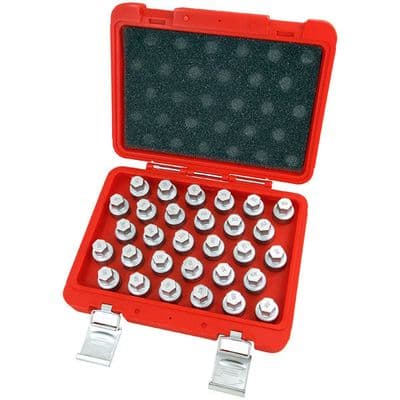 Wheel Nut Key Set 30pc for Mercedes Locking Nuts 301-330