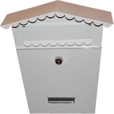 White Lockable Outside Letterbox Letter Post Mail Box Postbox With Fixing Kit