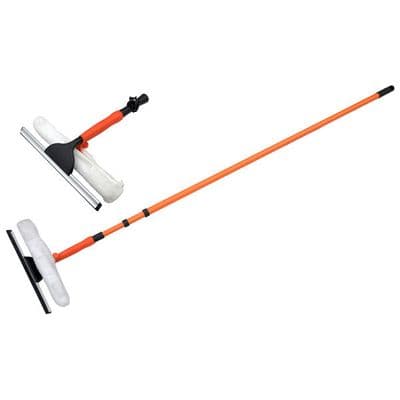Window Squeegee 3.5m Telescopic Pole 180° Wash Brush
