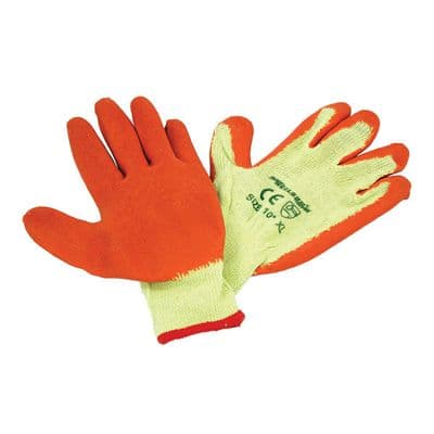 Work Glove Size 10 XL Crinkle Latex Coated Single Grip Palm