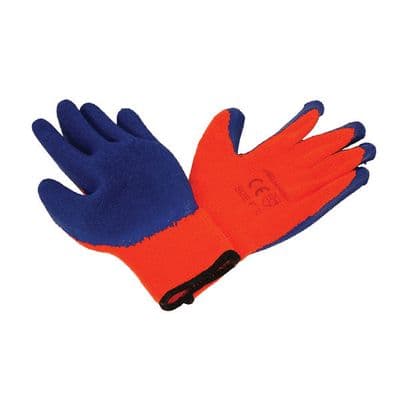 Work Gloves Size 10 XL Fleece Lined Latex Coated Grip
