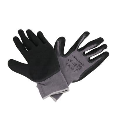 Work Gloves Size 10 XL Nylon Spandex Black Grip Pack of 12