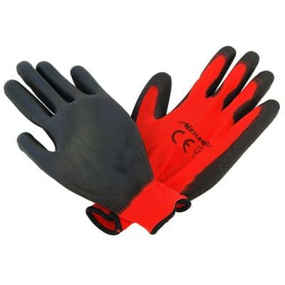 Work Gloves Size 9 Large PU Coated 12 Pairs Light Duty