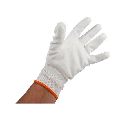 Work Gloves Size 9 Large White PU Grip Dexterity