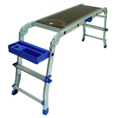 Work Platform 11 Step Aluminium Folding Step Ladder