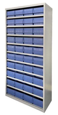 Workshop Storage Bin Organizer Metal Cabinet + 40 Part Picking Boxes - 2M Height