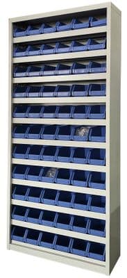 Workshop Storage Bin Organizer Metal Cabinet + 66 Part Picking Boxes - 2M Height