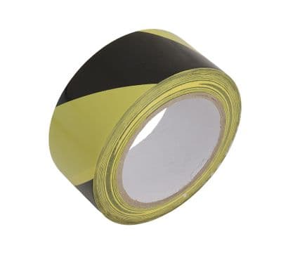 Yellow & Black Adhesive Hazard Warning Floor Tape 50mm X 50 Metre