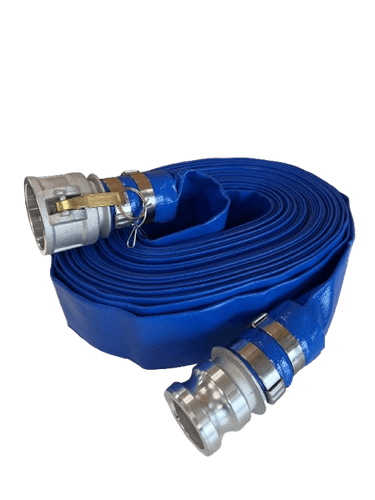 25mtr Heavy-Duty 2β³ Layflat Hose c/w Cam Quick Couplings