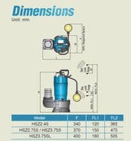 HIGH FLOW Tsurumi HS3.75SL Dirty Water Drainage Pump