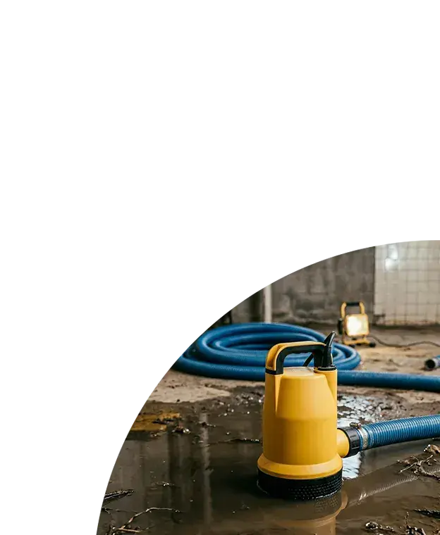 Flood water pump safely removing water