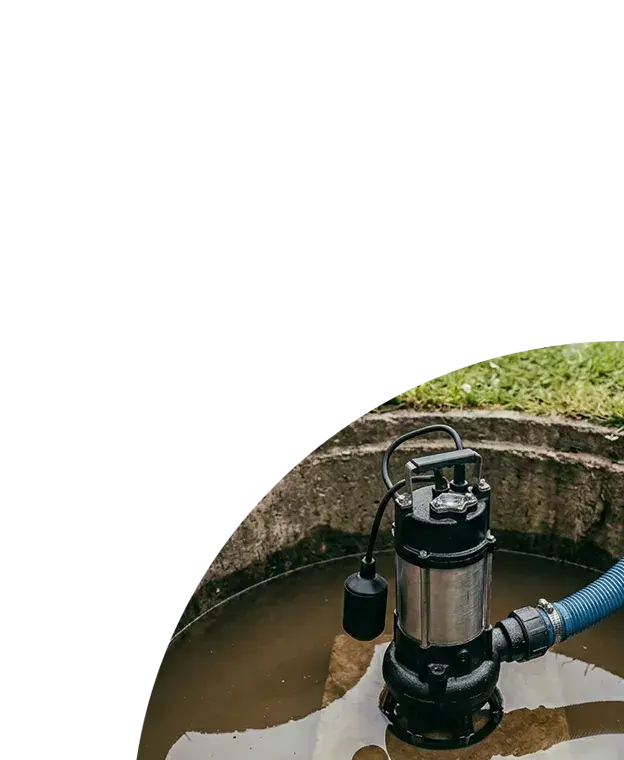 Sewage water pump safely removing dirty water