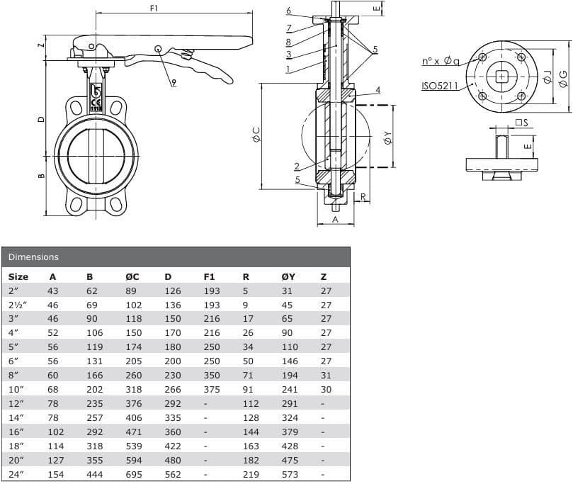 Wafer Pattern Butterfly Valve Nickel Plated