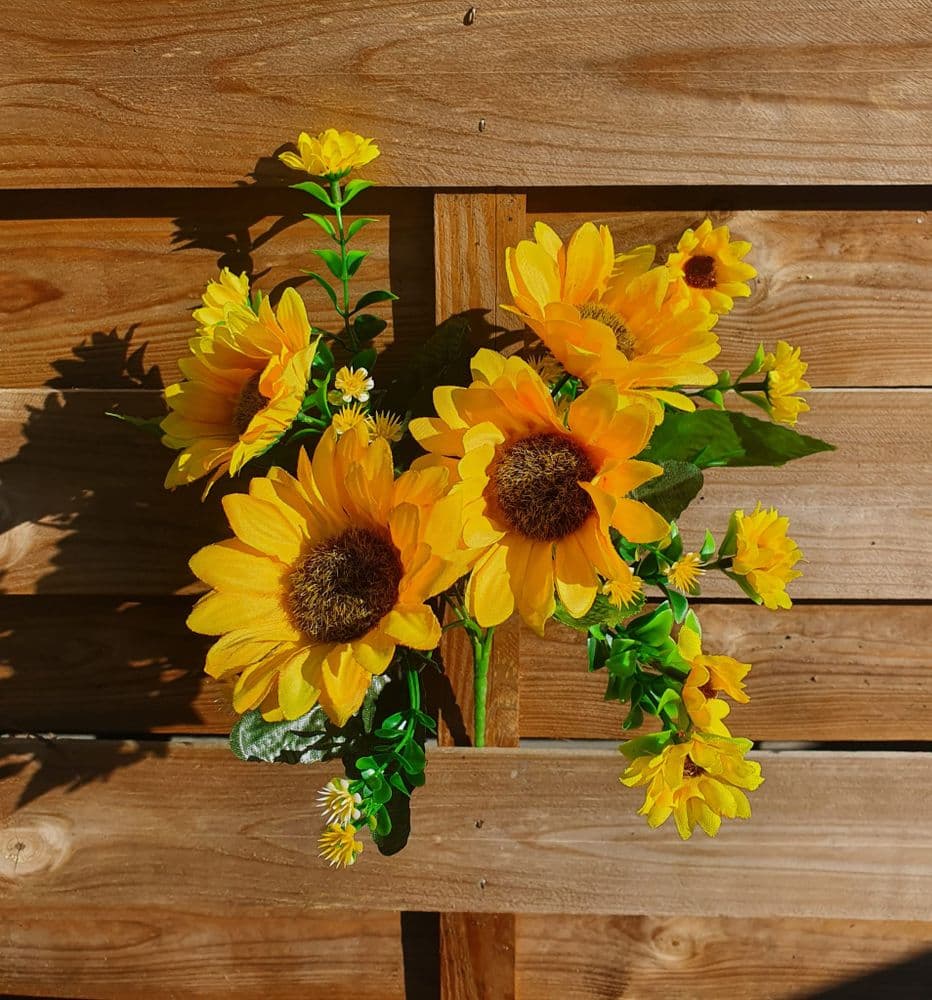 SINGLE LOOSE STEMS 1 X MIXED SUN FLOWER YELLOW LARGE & SMALL STEM