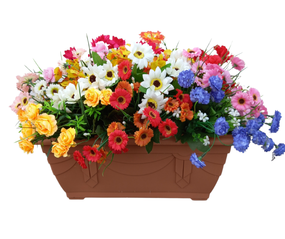 Wildflower 40cm Trough 50cm display inc flowers Terracotta Outdoor