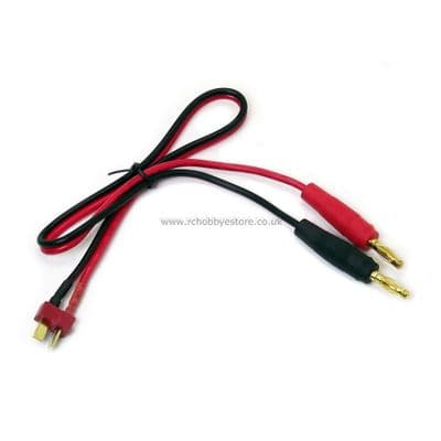 Charging Lead - 4mm gold banana Plugs to male Deans (T-Plug)