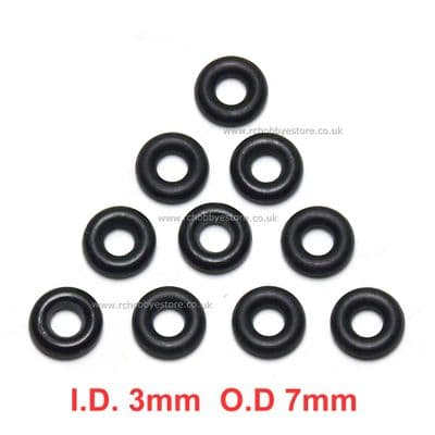 Drive shaft O-ring for 1/10th scale drive cups ID 3mm x OD 7mm