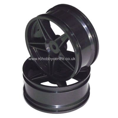 HSP 06008 Black Front Wheel Rims 2 pcs. Replacement Part for 1/10 RC Buggy