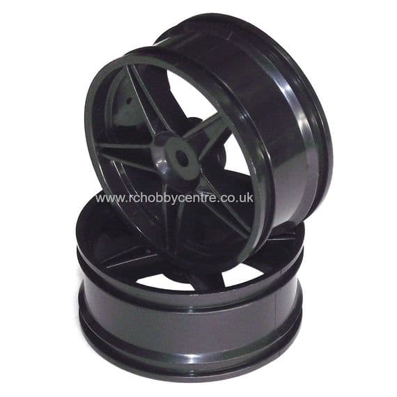 HSP 06008 Black Front Wheel Rims 2 pcs. Replacement Part for 1/10 RC Buggy