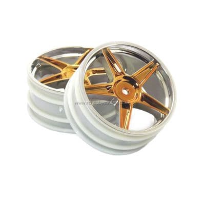 HSP 06008PL Front Wheel Rim in Gold 2 pcs. 1/10 , Atomic, Exceed, Himoto RC Buggy