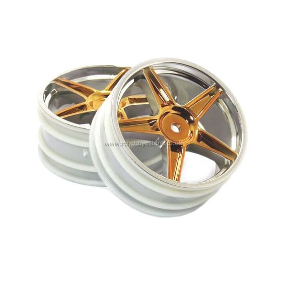 HSP 06008PL Front Wheel Rim in Gold 2 pcs. 1/10 , Atomic, Exceed, Himoto RC Buggy