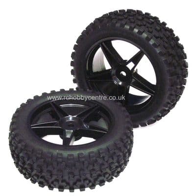 HSP 06010-BK Front 1:10 Buggy Wheels with Off-Road Tyres.