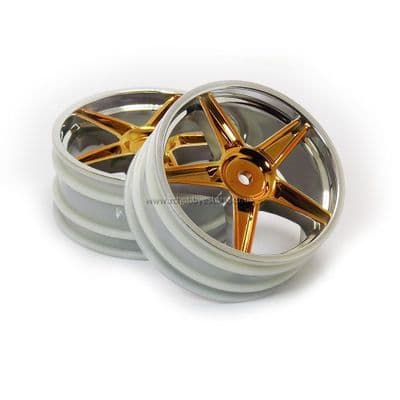 HSP 06024PL Rear Wheel Rim in Gold 2 pcs. 1/10 , Exceed, Himoto etc.
