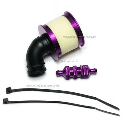 HSP Alloy Air & Fuel Filter Set for 1/10th Nitro Cars (Purple) 04104 & 02156