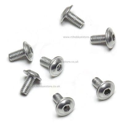 HSP Screws for engine block mounting to chassis - M3*6mm Flanged - SS Pk8