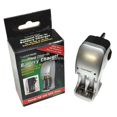 Lloytron Plug in Battery Charger for 4 x AA or AAA NiMh / NiCd