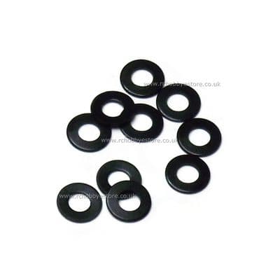 M3 Flat Washer in black - Various pack sizes