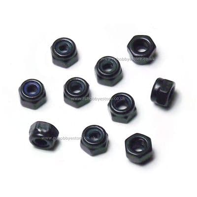 M3 Locknut in black - Self Locking Nut Packs