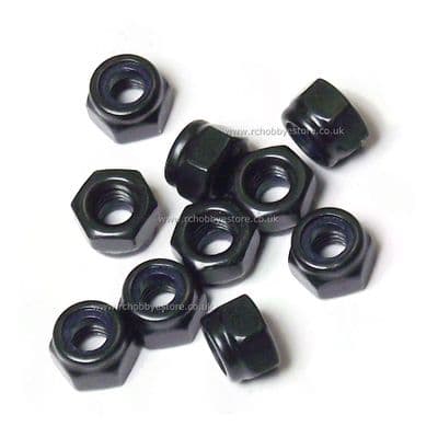 M4 Locknut in black - Self Locking Nut Packs