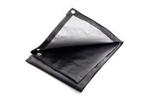 7m x 10m - 270gsm Black/Silver Tarpaulin