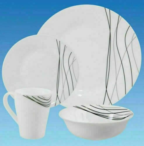 Horizon Streak Opalware 16 Piece Dinner Set