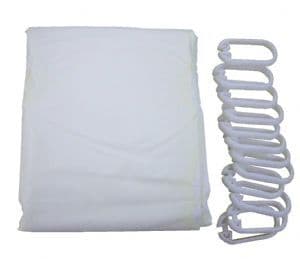 White shower curtain