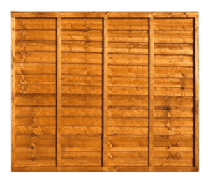 Waney Lap Fence Panel Five Bar Fully Framed (Dipped Golden)