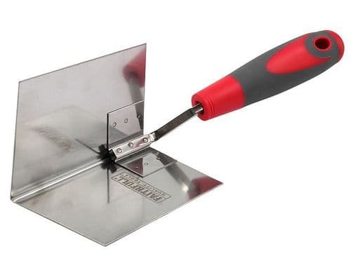 Faithfull Soft-Grip Corner Trowel Stainless Steel Internal 100 x 75 x 75mm