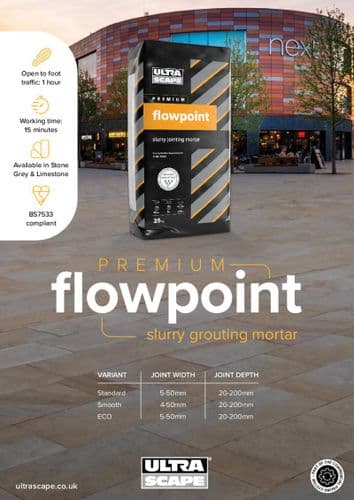flowpoint premium smooth slurry jointing mortar Smooth Grey 25kg