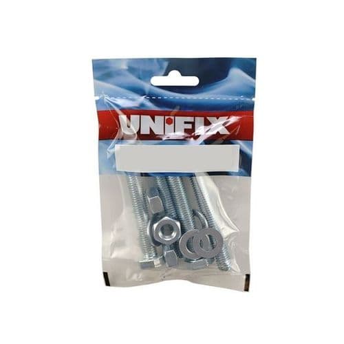 Grade 8.8 Hex Set DIN933/Form A Washers DIN125A/Class 8 Full Nuts DIN934 BZP - M6 x 40 (Bag of 10) (