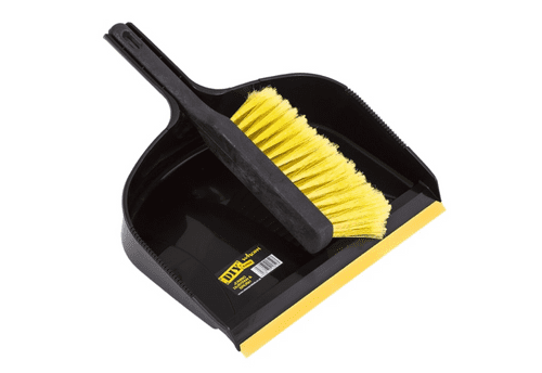 Jumbo Dust Pan & Brush Set Black/Yellow