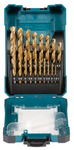Makita Metal Drill Bit Set HSS-TiN, 19 pcs / 10 pcs In Display (D-72229-10)
