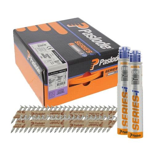 Paslode 3.4 x 35mm Electro Galvanised Twisted Nail (2000 Qty & 2 Fuel Cells)